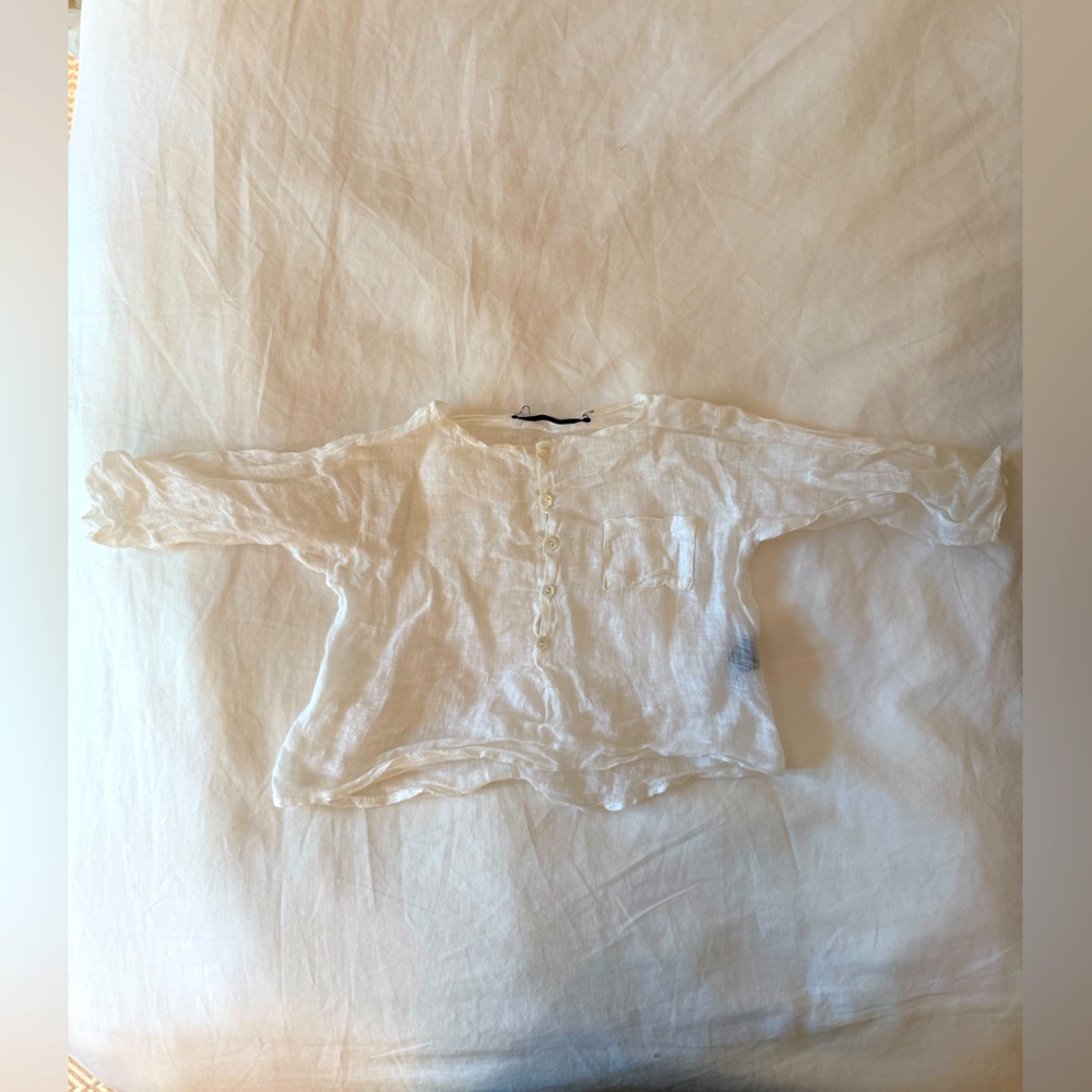 Album di Famiglia white button linen shirt